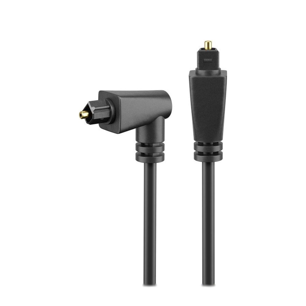 (1m) Optisches Digital Toslink Kabel SPDIF für Audiodaten 90° Winkel Drehbar - Schwarz