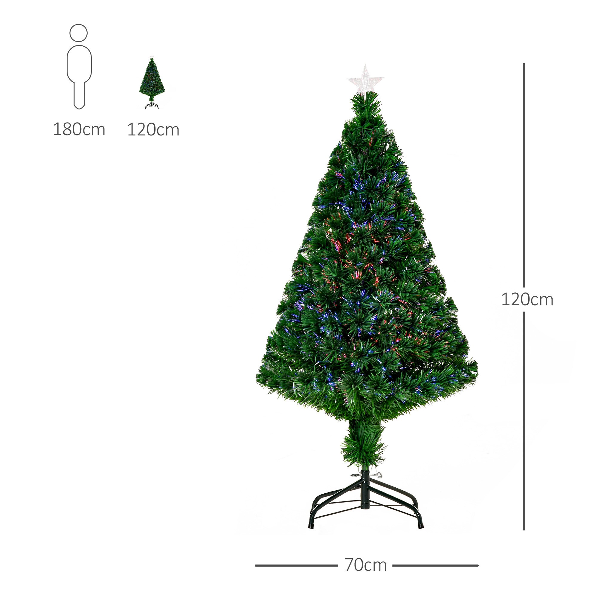 HOMCOM Weihnachtsbaum inklusive Ständer grün 60 x 120 cm (ØxH)