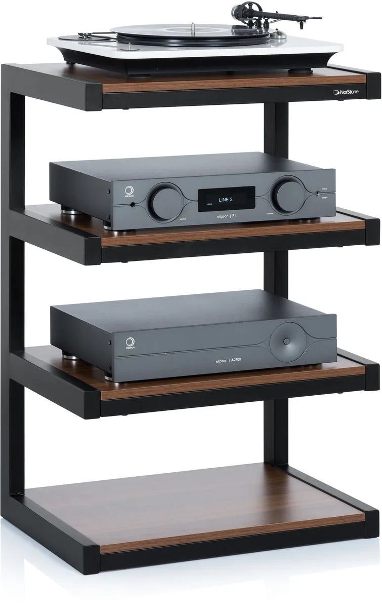 NorStone Esse Hi-Fi Noir et Noyer Meubles hi-fi