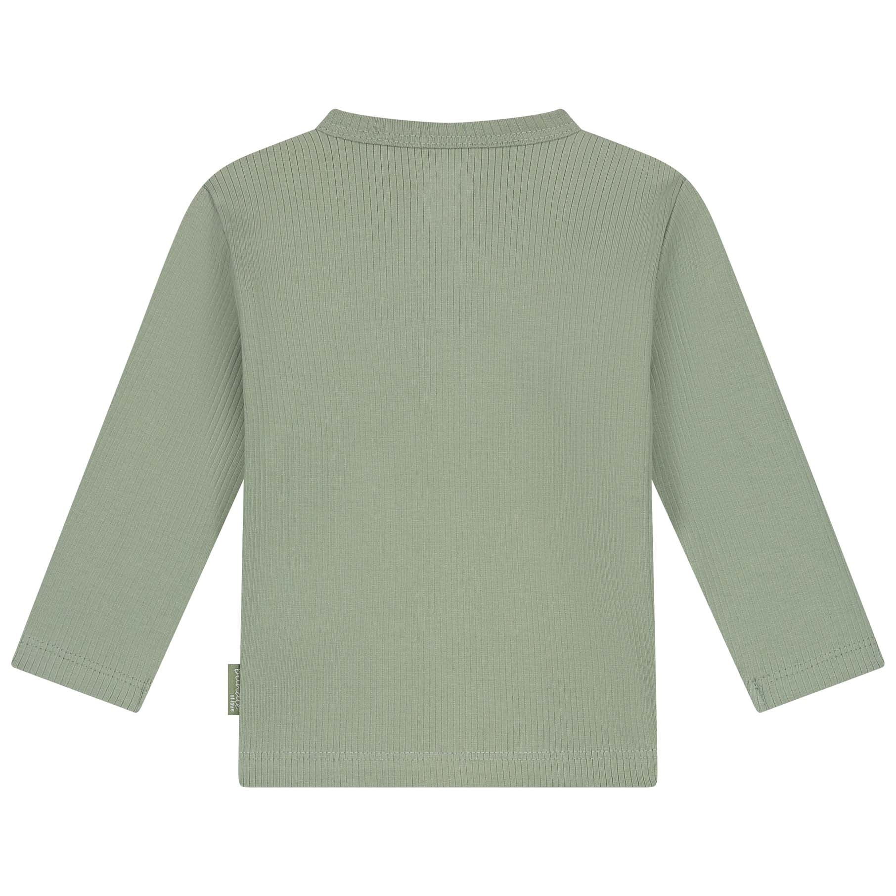 Prénatal newborn shirt rib lange mouwen effen groen