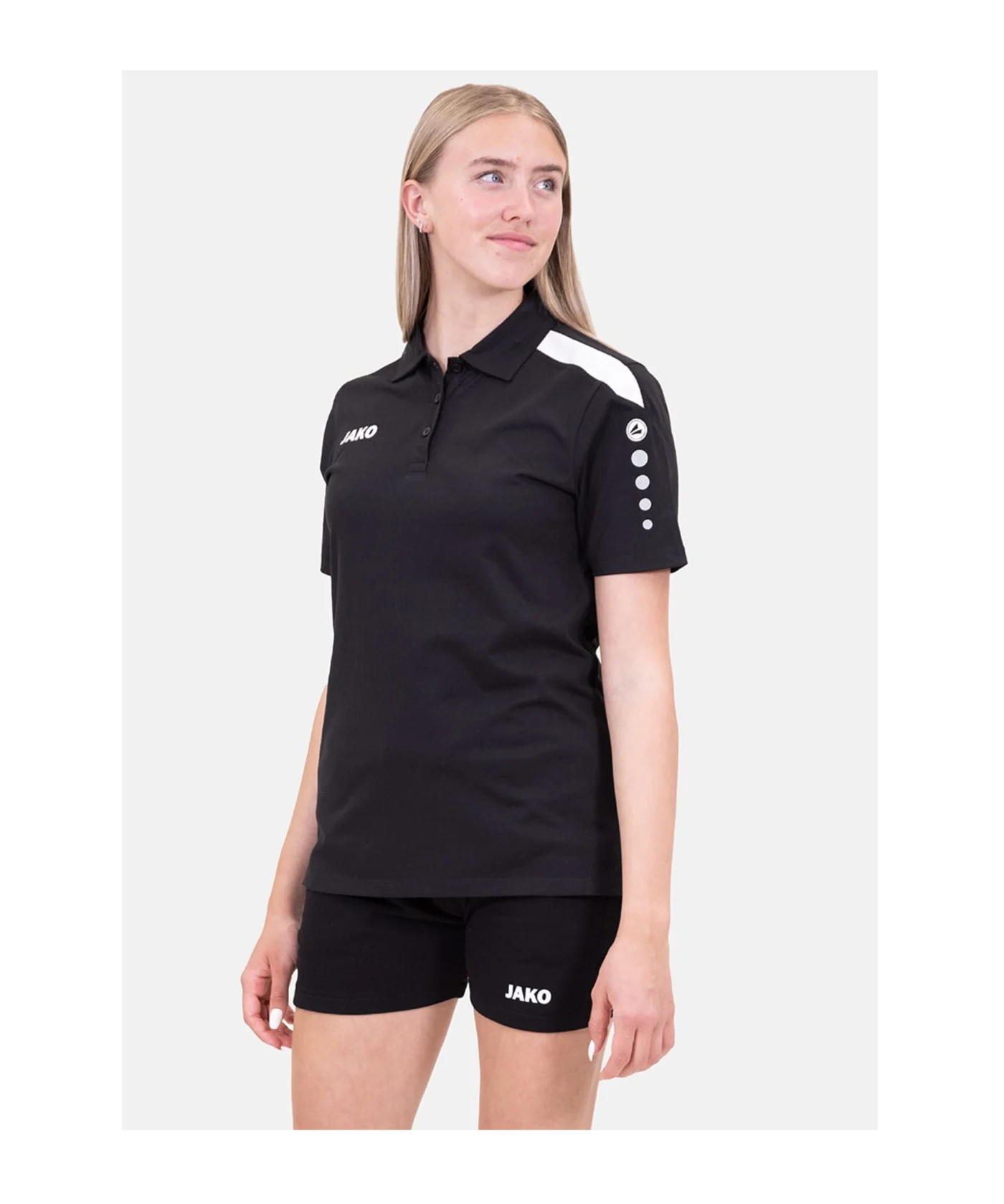 JAKO Power Poloshirt Damen Schwarz Weiss F800