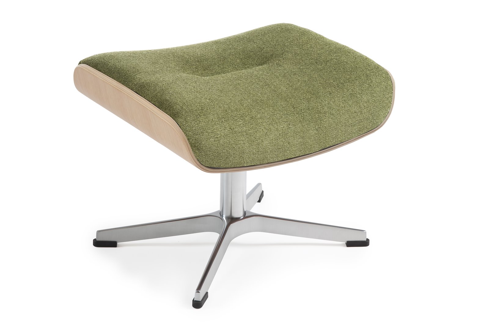 Air krakk I tekstil Etna 1497-28 Olive, standard svingfot alu. Skrog i ubehandlet eik