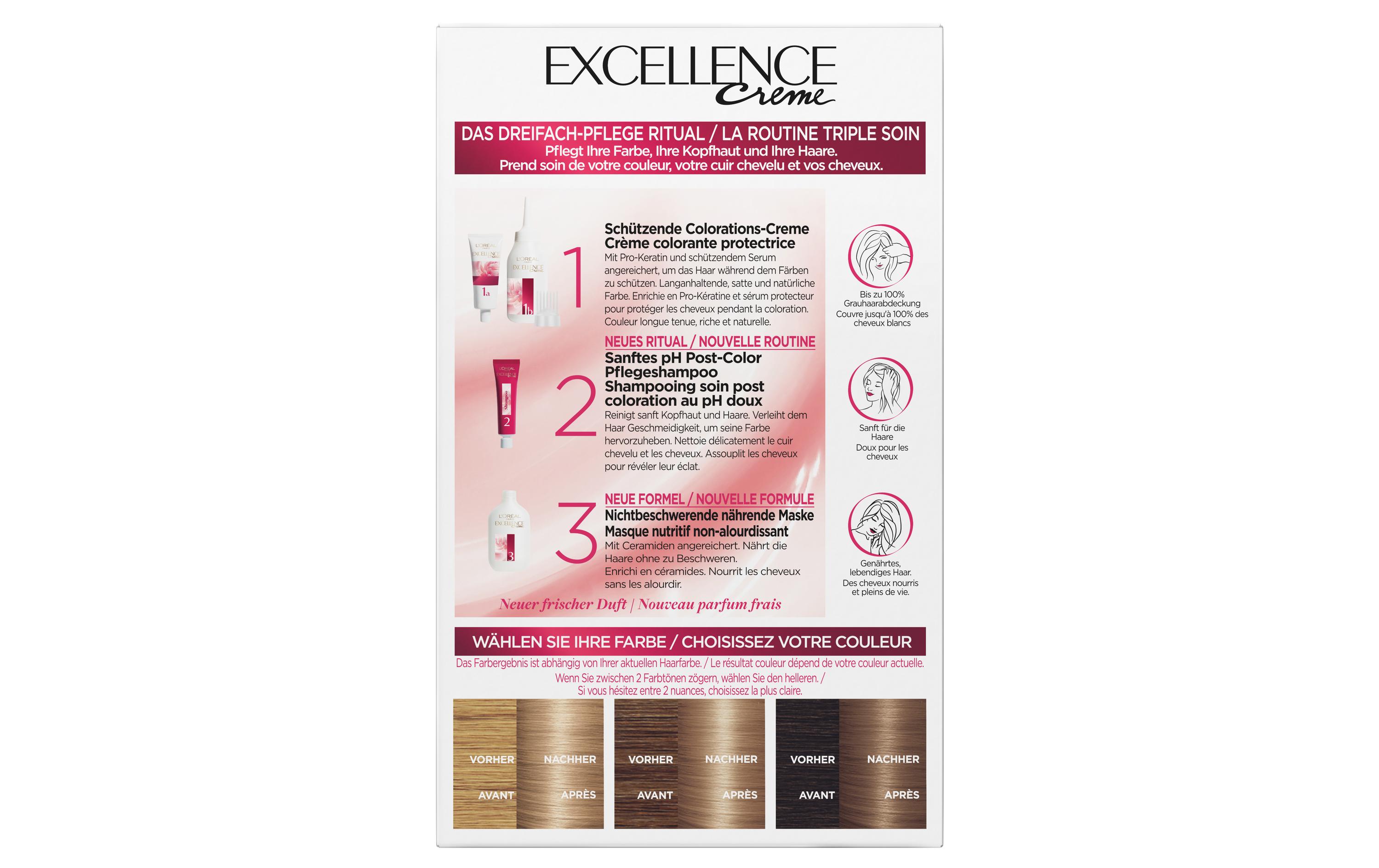 Haarcoloration 8.1 Helles Aschblond3-fach Pflege-Coloration