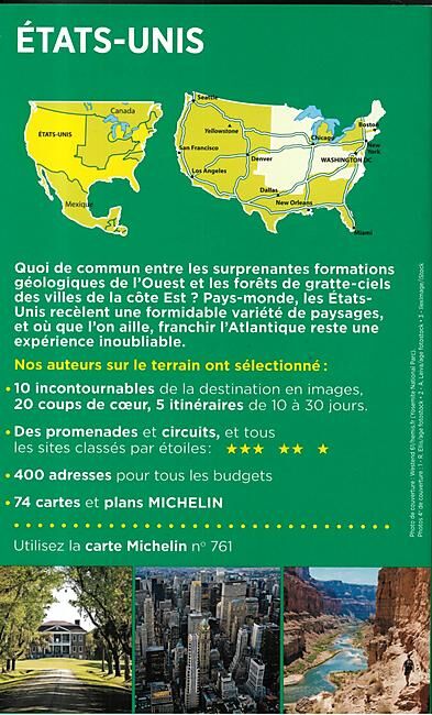 MICHELIN - GUIDE VERT ETATS UNIS