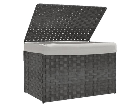 VIDAXL - Panier à linge avec couvercle gris 55,5x35x34 cm résine tres...