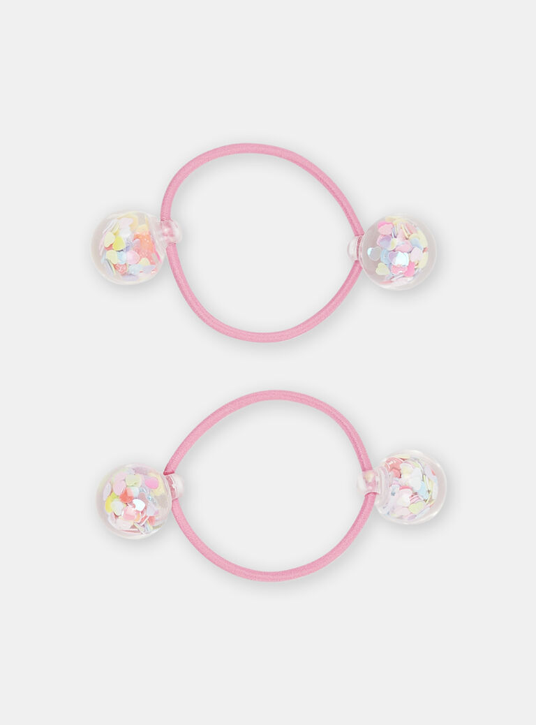 2 élastiques fantaisies roses fille