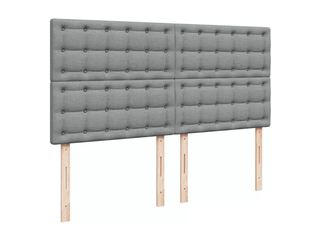 Sommier à lattes de lit avec matelas Gris clair 180x200cm Tissu