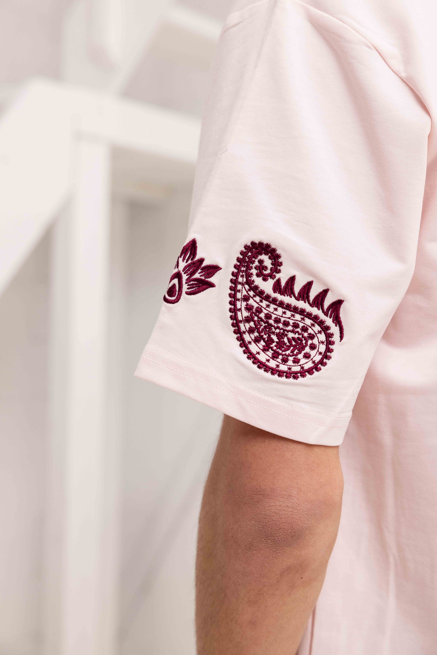 Project X Paris Embroidered T-Shirt Heren Roze