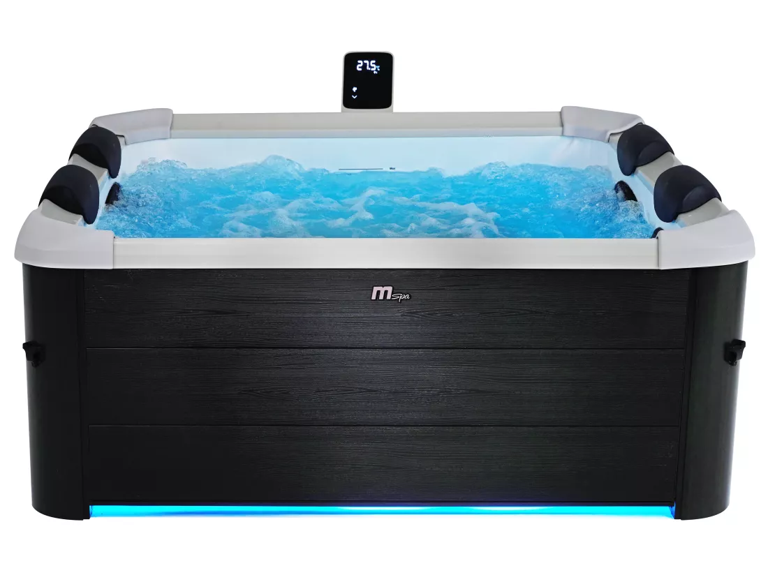 Spa semi-rigide MSpa 6 places gris anthracite avec LED et accessoires -128 jets - L160 x l160 x H65 cm - NAPUKA