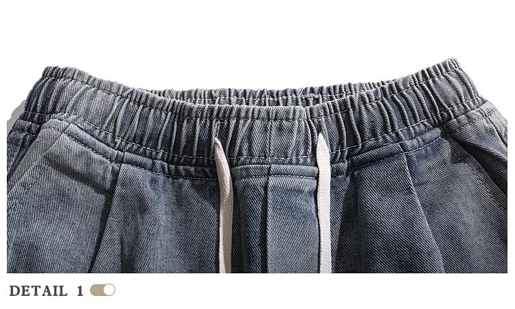 purplelouve - Gewassen denim shorts met trekkoordtaille