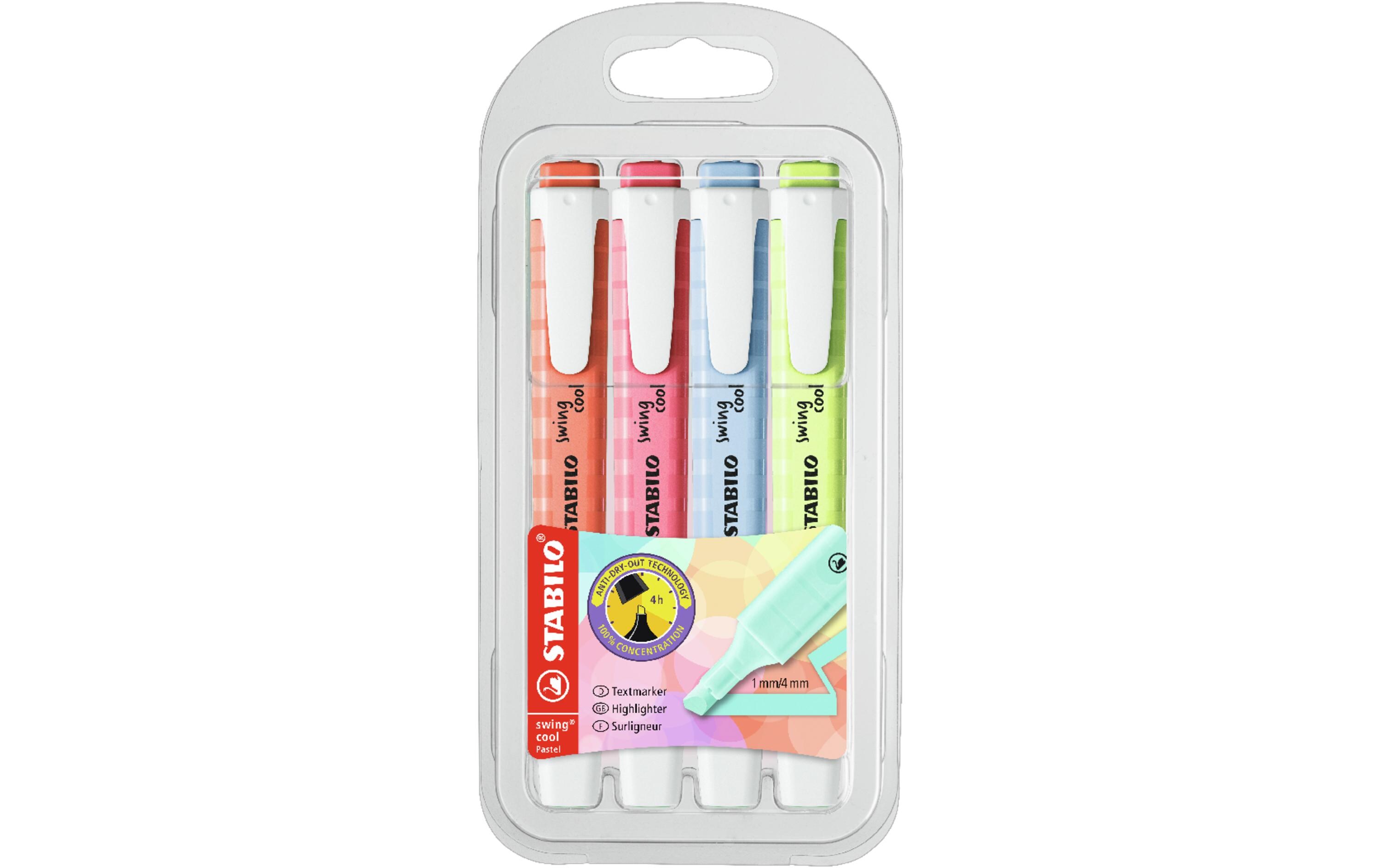 Textmarker swing cool Pastell 4 StückTextmarker von Stabilo