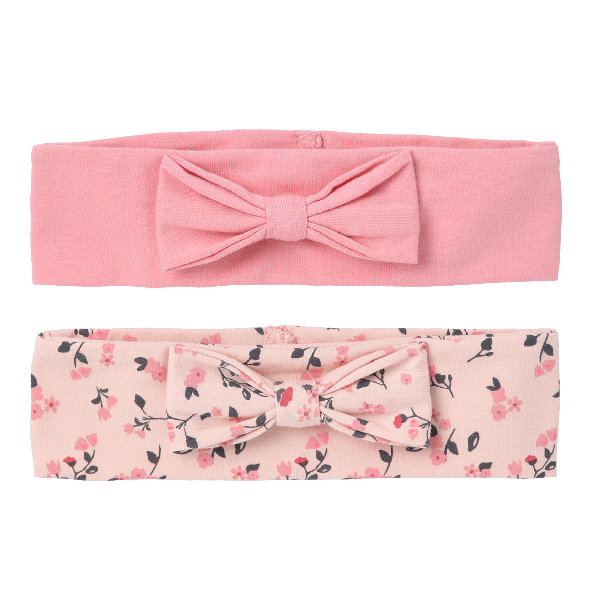 Topomini 2 Baby Stirnbänder mit Zierschleife hellrosa / rosa