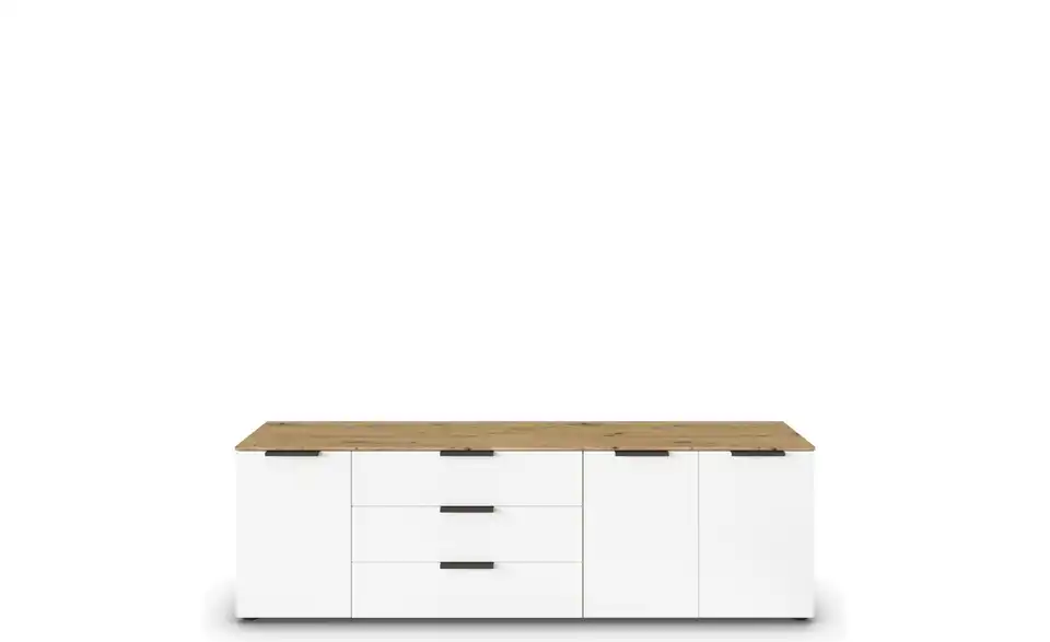 Sideboard Weiß, Eiche Artisan (Nachbildung) Front: Dekor, Oberboden: Dekor Weiß, Eiche Artisan (Nachbildung) Graphit