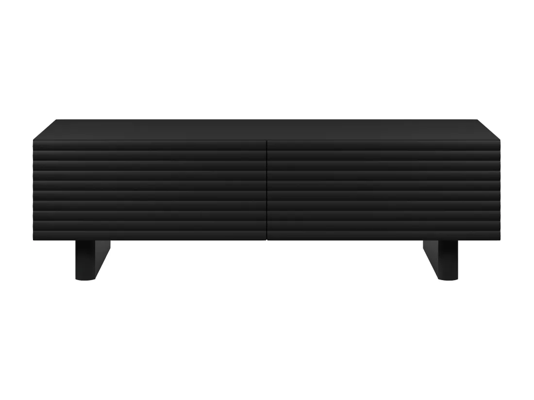 Meuble TV avec 2 portes en MDF - 150cm - Noir - LUDIMA