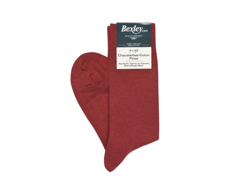 Chaussettes homme fines coton Rouge Chiné