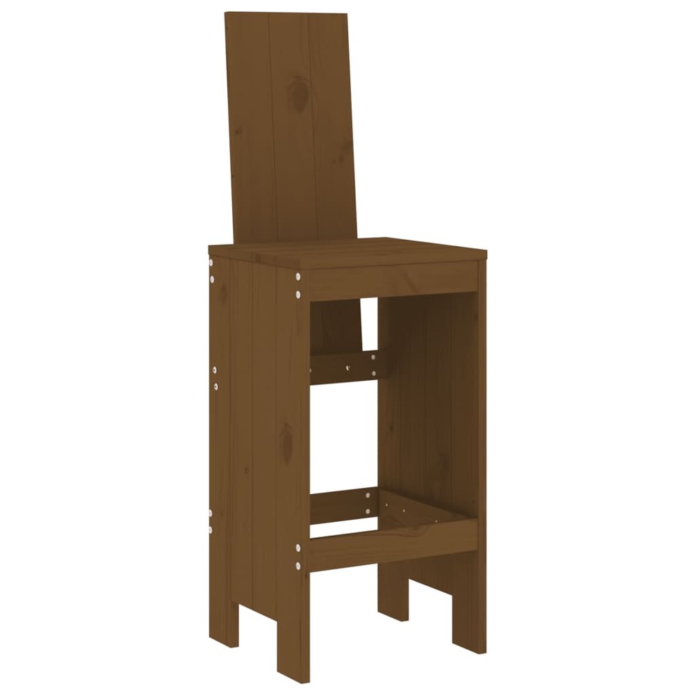 Ensemble de bar de jardin 3 pcs marron miel bois pin massif
