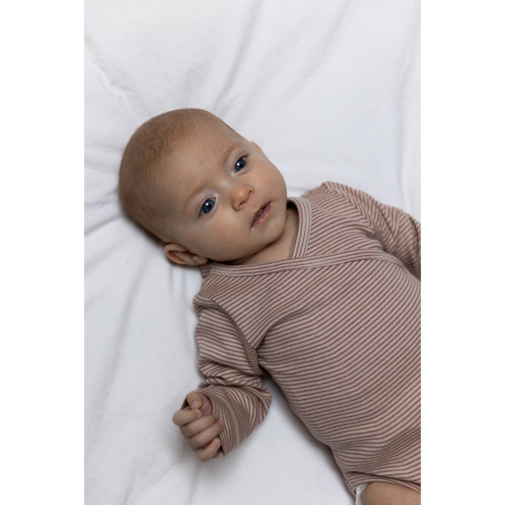 Køb Petit Piao Nostalgic Rose/Dark Off White PPDian Body L/S Fold Over Stripe NOOS
