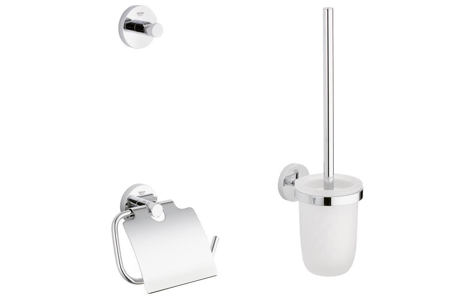 Badezimmer-Set Essentials Chrom, 3 in 1Hochwertiges Set für Ihr Badezimmer