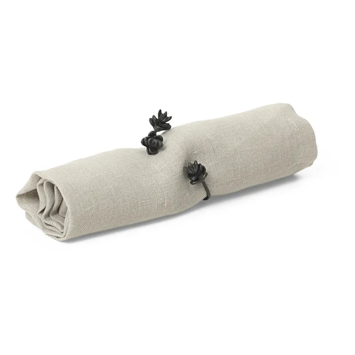 Ferm Living Rond de serviette en laiton - Set de 4 | Noir