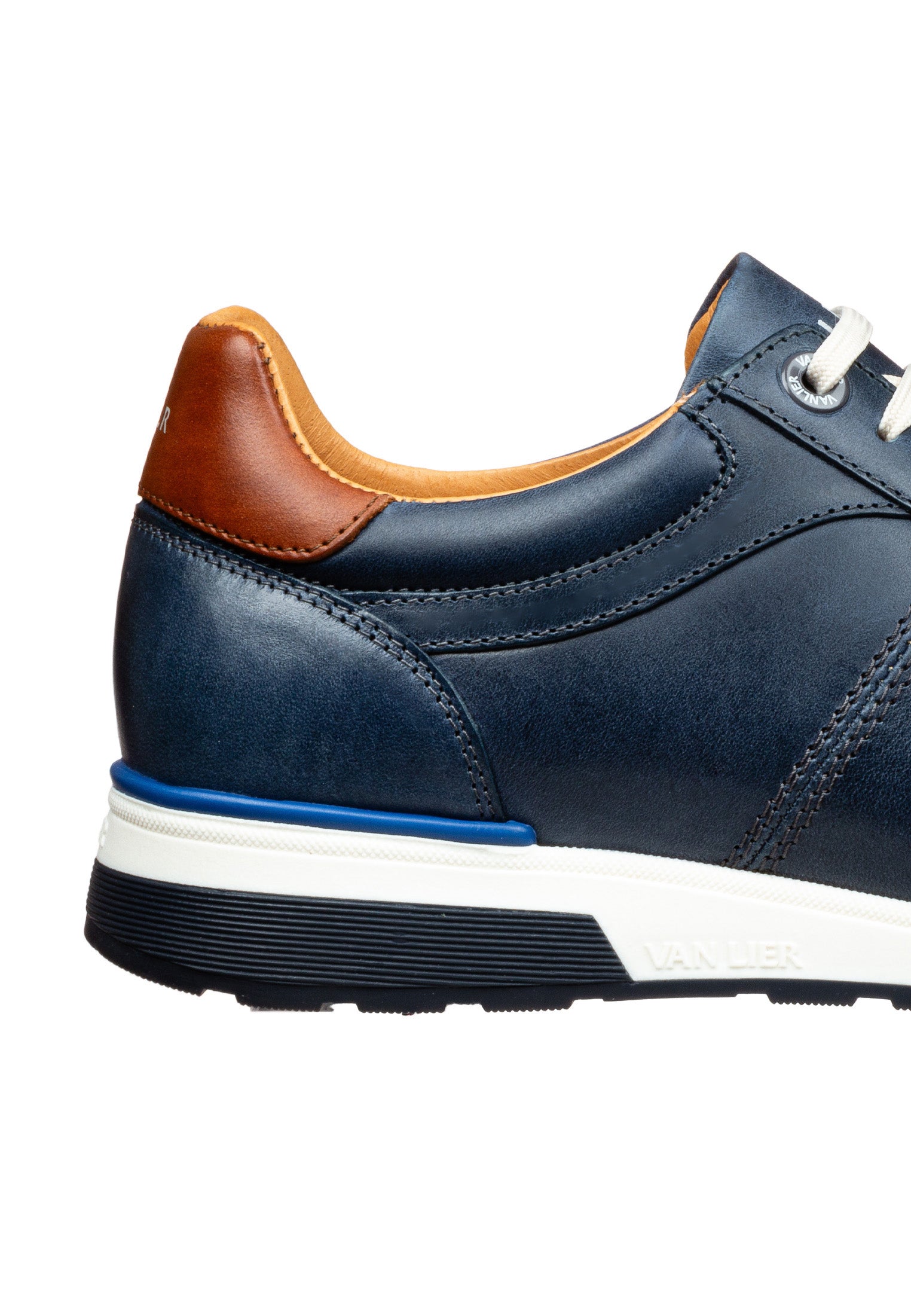 Blauw gladleren Positano sneaker