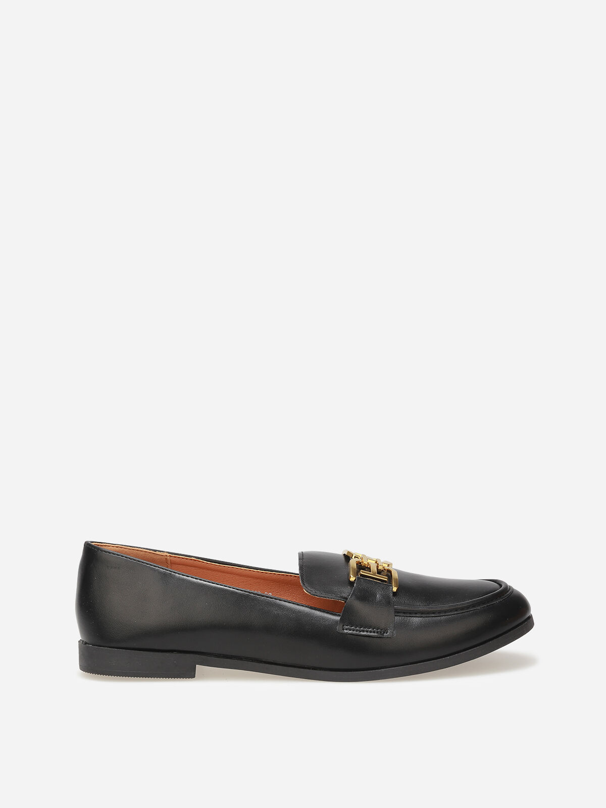 Mocassins classiques à boucle dorée- Noir