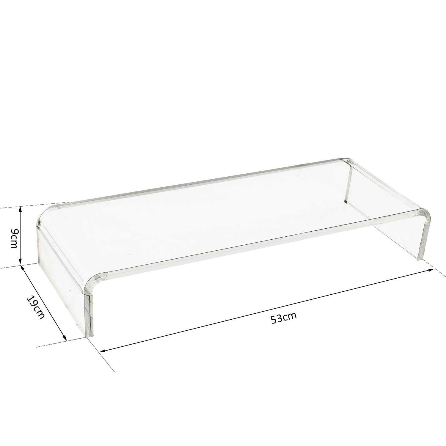 HOMCOM Bildschirmständer für TFT/LCD-Monitore transparent 53 x 19 x 9 cm (LxBxH)
