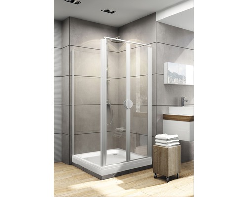 Zwaaideur inclusief zijpaneel SCHULTE Sunny ExpressPlus 80x80 cm helder glasprofiel kleur aluminium