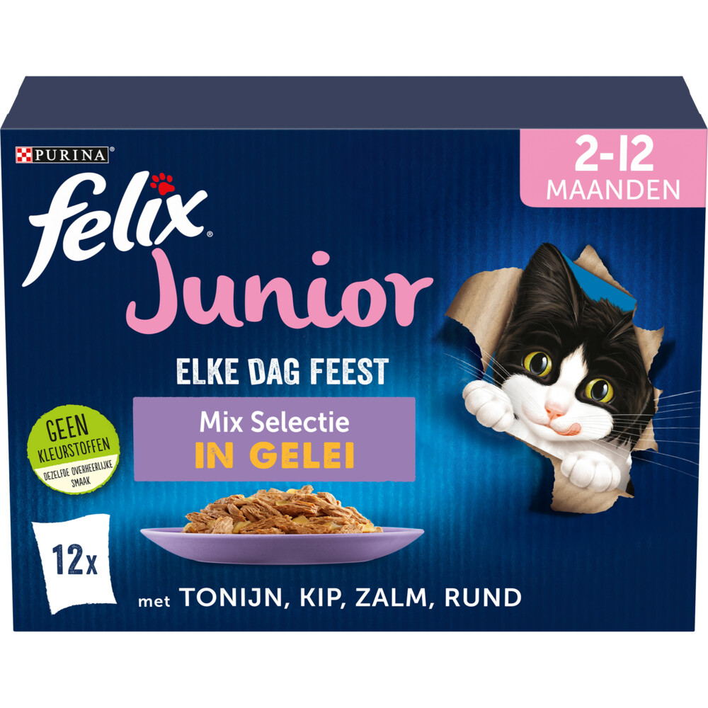Felix Elke Dag Feest Mix Selectie in Gelei Junior12 x 85 gr