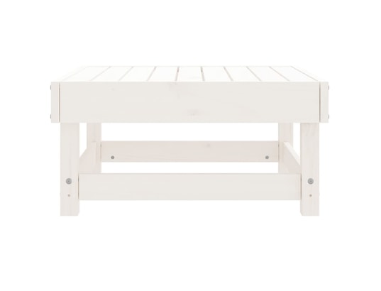 VIDAXL - Pouf Repose-pied de jardin blanc bois de pin massif