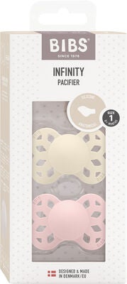 BIBS Infinity Smokk 2-pack Str. 1 Anatomical, Ivory/Blossom