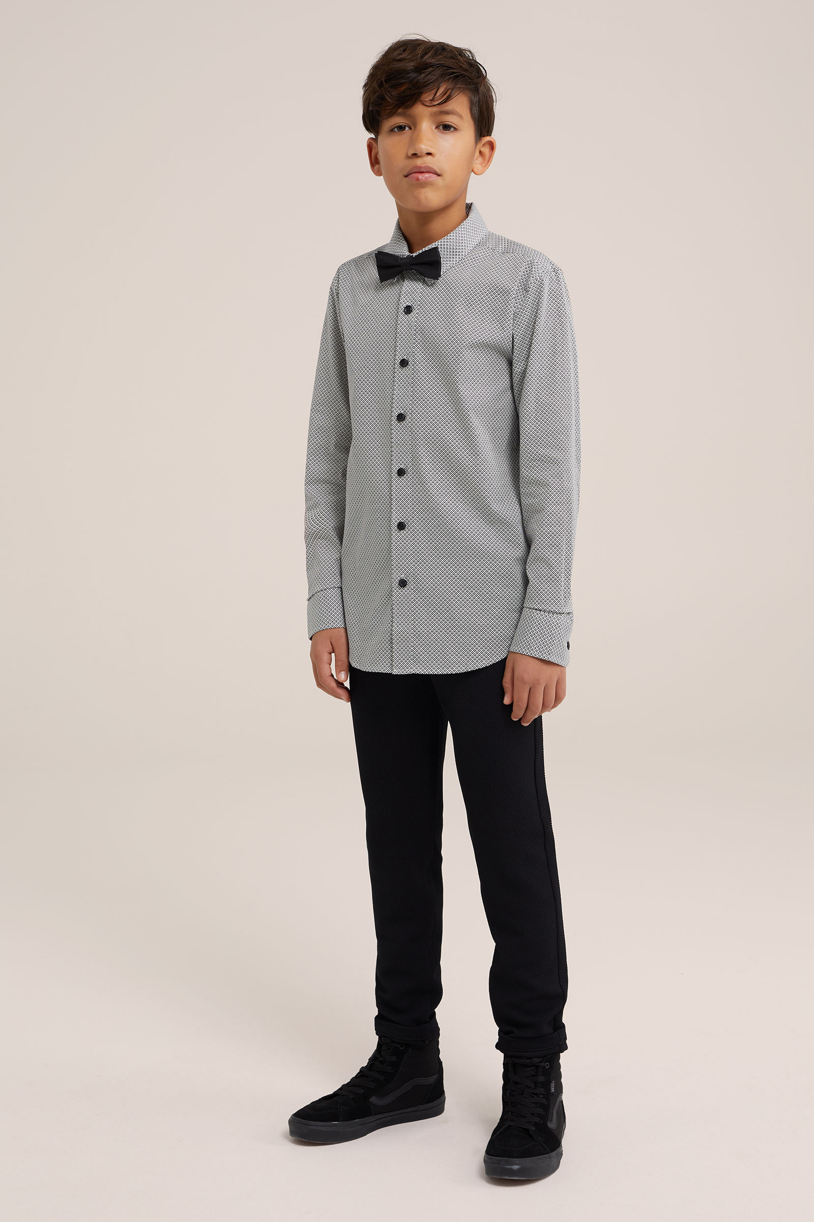 Jongens overhemd met afneembare vlinderdas WE Fashion Wit