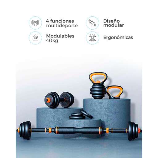 Kit Xiaomi Fed com halteres, barra e kettlebell de 40 kg