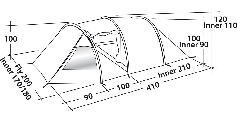Easy Camp Spirit 300 Rustic Green Tunnelzelt für 3 Personen