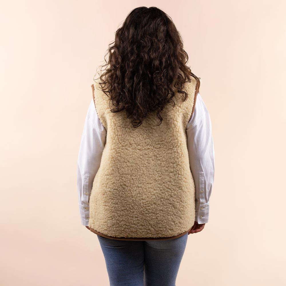Moonrise dames wollen vest Lou bruin