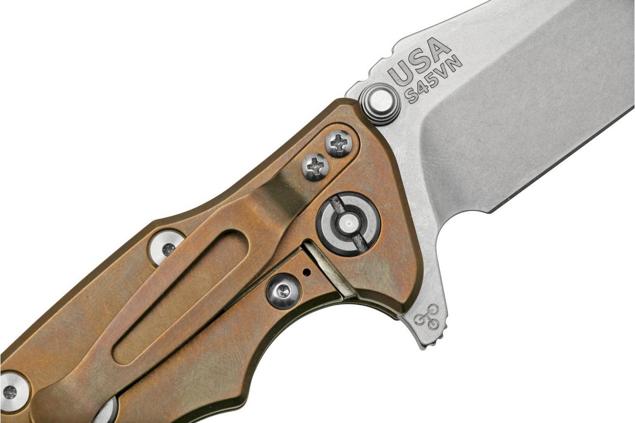 Rick Hinderer Eklipse 3.5” Spearpoint S45VN, Stonewash Bronze, Black G10, zakmes