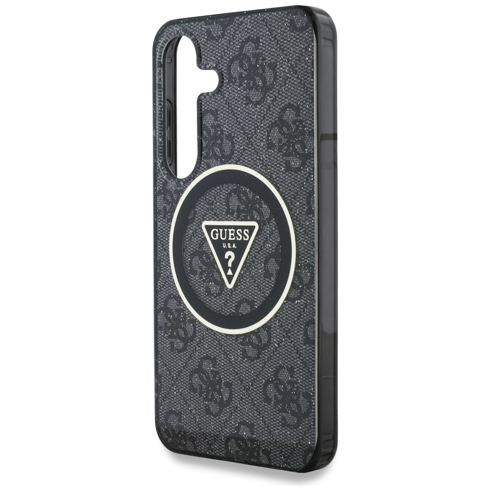 Samsung Galaxy S25 Hardcase Hülle 4G Glitter Triangle Buttons MagSafe-Modul (GUHMS25SHG4PRTGK) - Schwarz