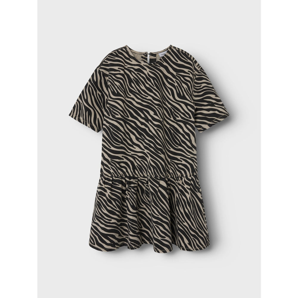Køb Name It Cement Black Zebra Nkfzebra Twill Ss Kjole 4003-Td D