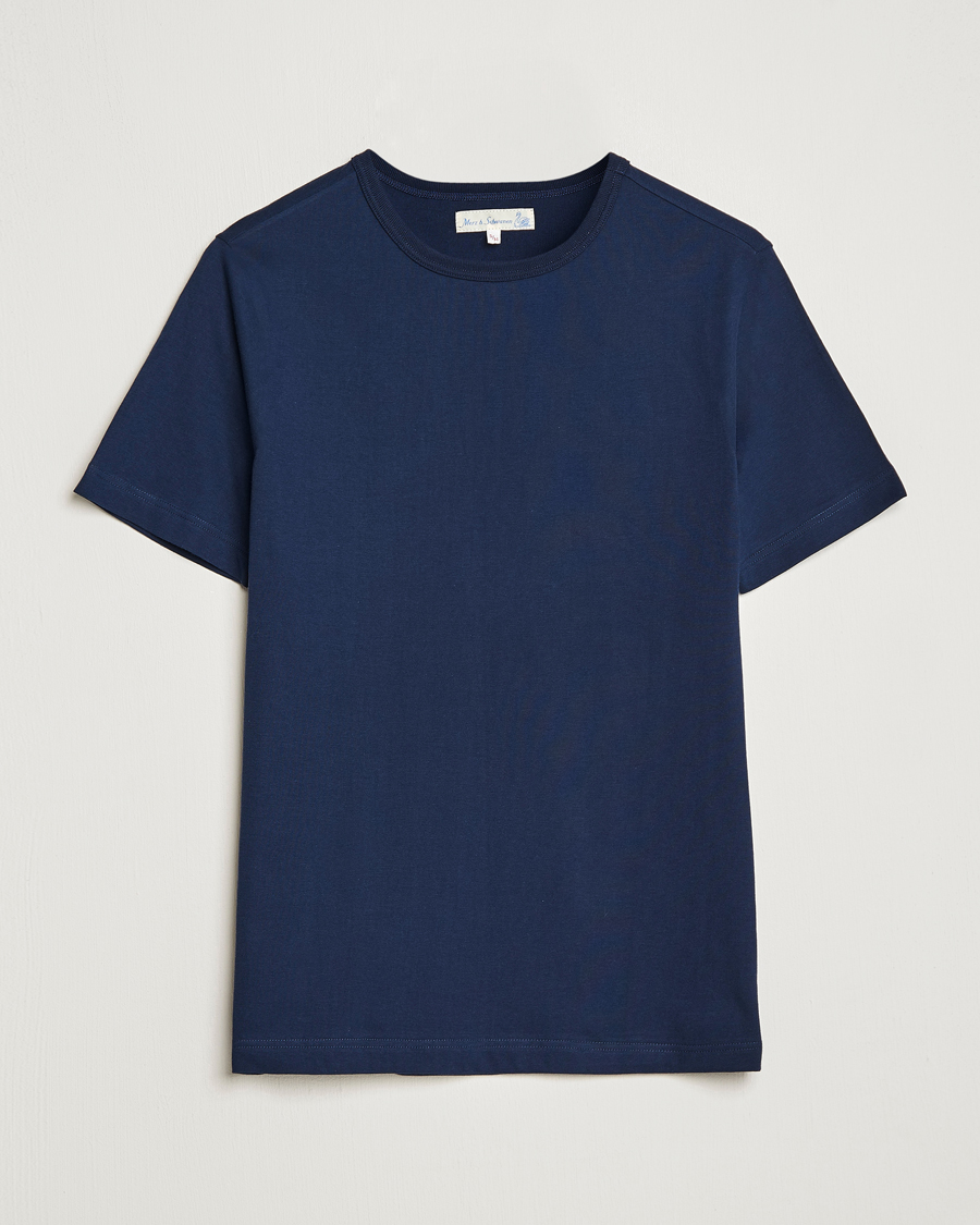 Merz b. Schwanen 1950s Classic Loopwheeled T-shirt Ink Blue