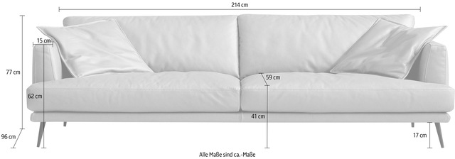 Egoitaliano 2,5-Sitzer »Sophia, Designsofa mit extrakomfortablem Sitzkomfort« Daunenfederung, inkl. 2 Kissen