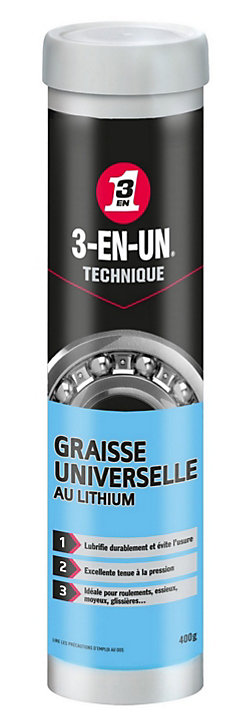 Graisse Universelle au Lithium 3-EN-UN TECHNIQUE Cartouche 400g