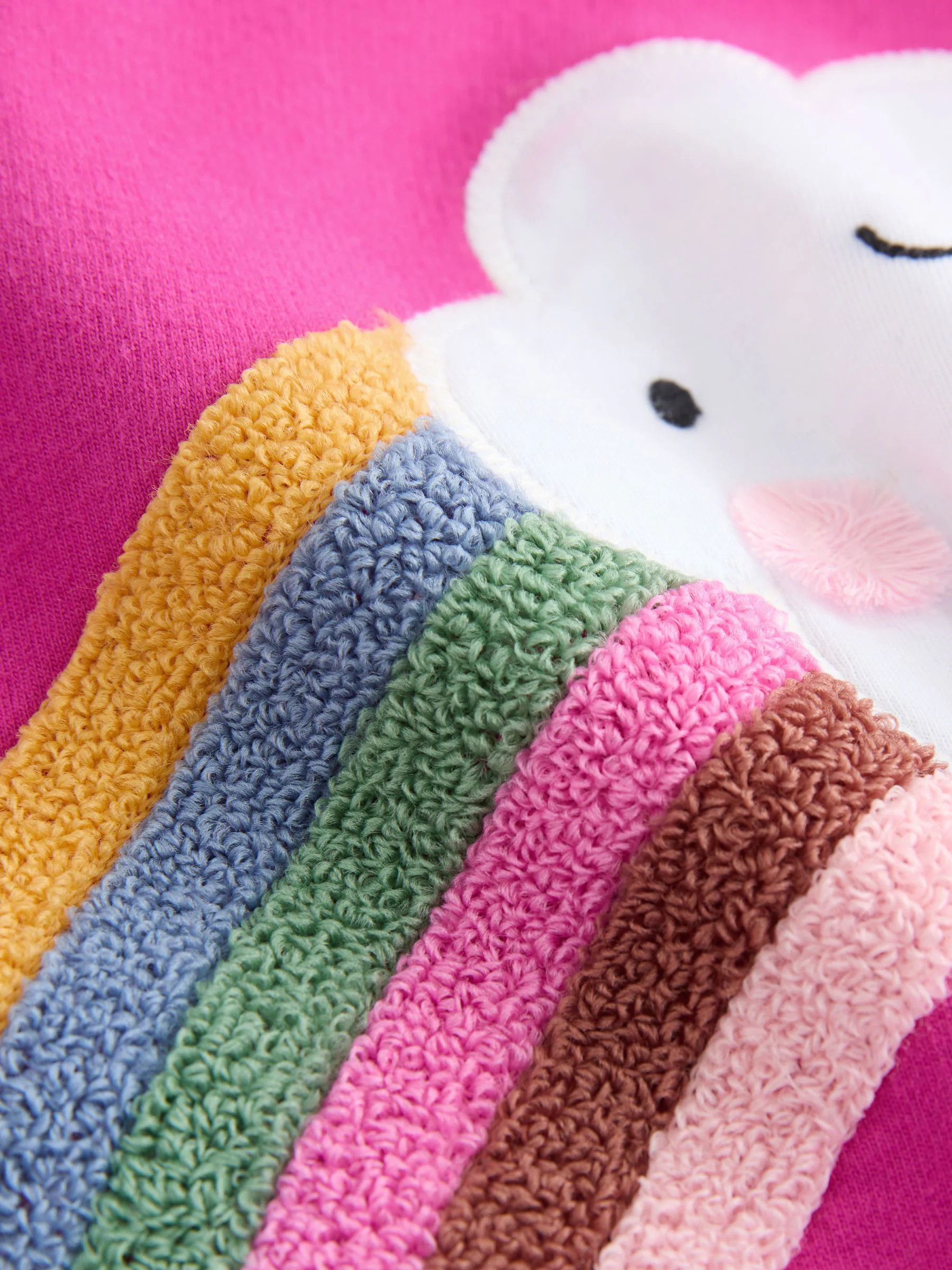 Roze regenboog met wolk en figuurtje - T-shirt met lange mouwen (3 mnd-7 jr)