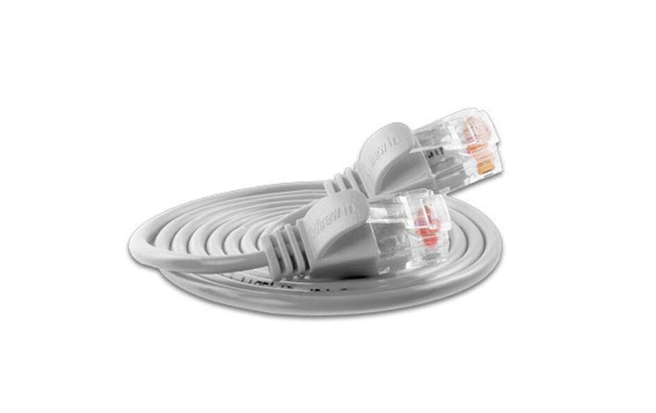 Slimpatchkabel RJ-45 - RJ-45, Cat 6, UTP, 2 m, WeissLightpatchkabel rund, ungeschirmtes Twisted-Pair-Kabel (U/UTP) mit Klinkenschutz