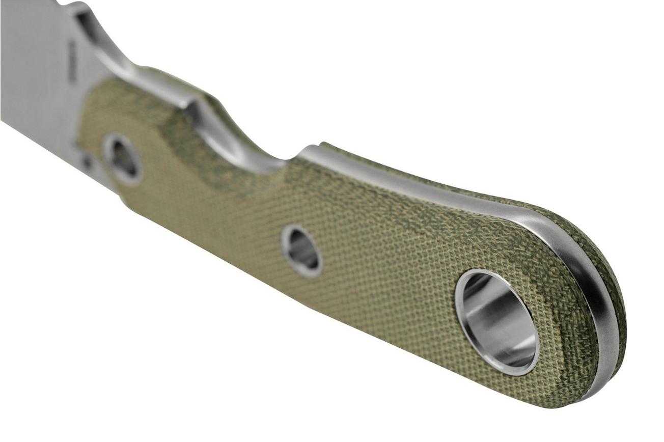 Viper Basic 2 VT4032CG D2 Sheepsfoot Stonewashed, Green Canvas Micarta, vaststaand mes