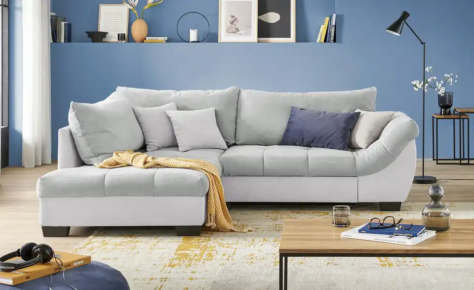 Ecksofa Krissy Grau, Silbergrau links