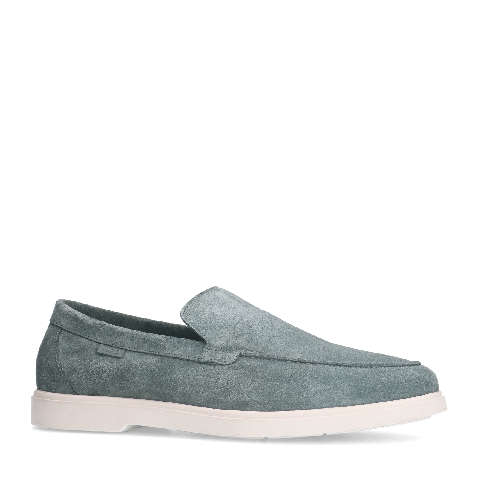 Blauwe suède loafers