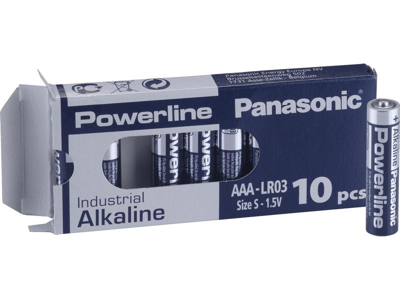 Panasonic Batterie Powerline Industrial Alkaline AAA , 10 S Typ AAA, 10 Stück