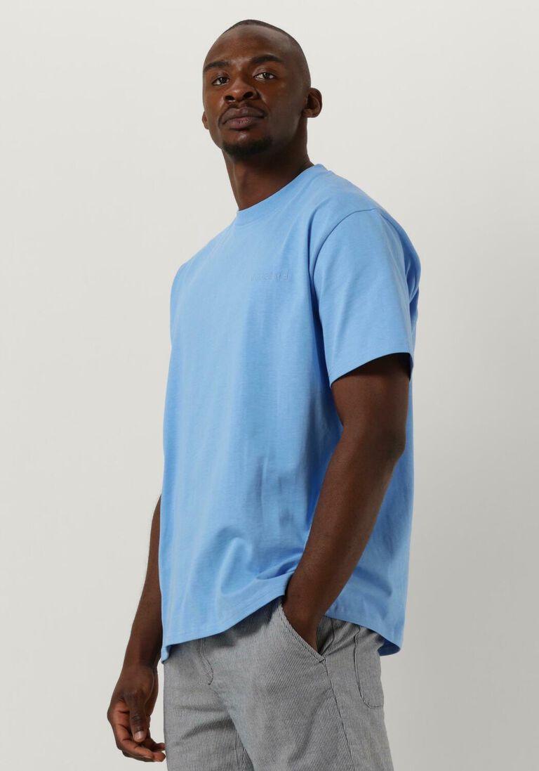 WOODBIRD lichtblauwe woodbird t-shirt wbbaine base tee