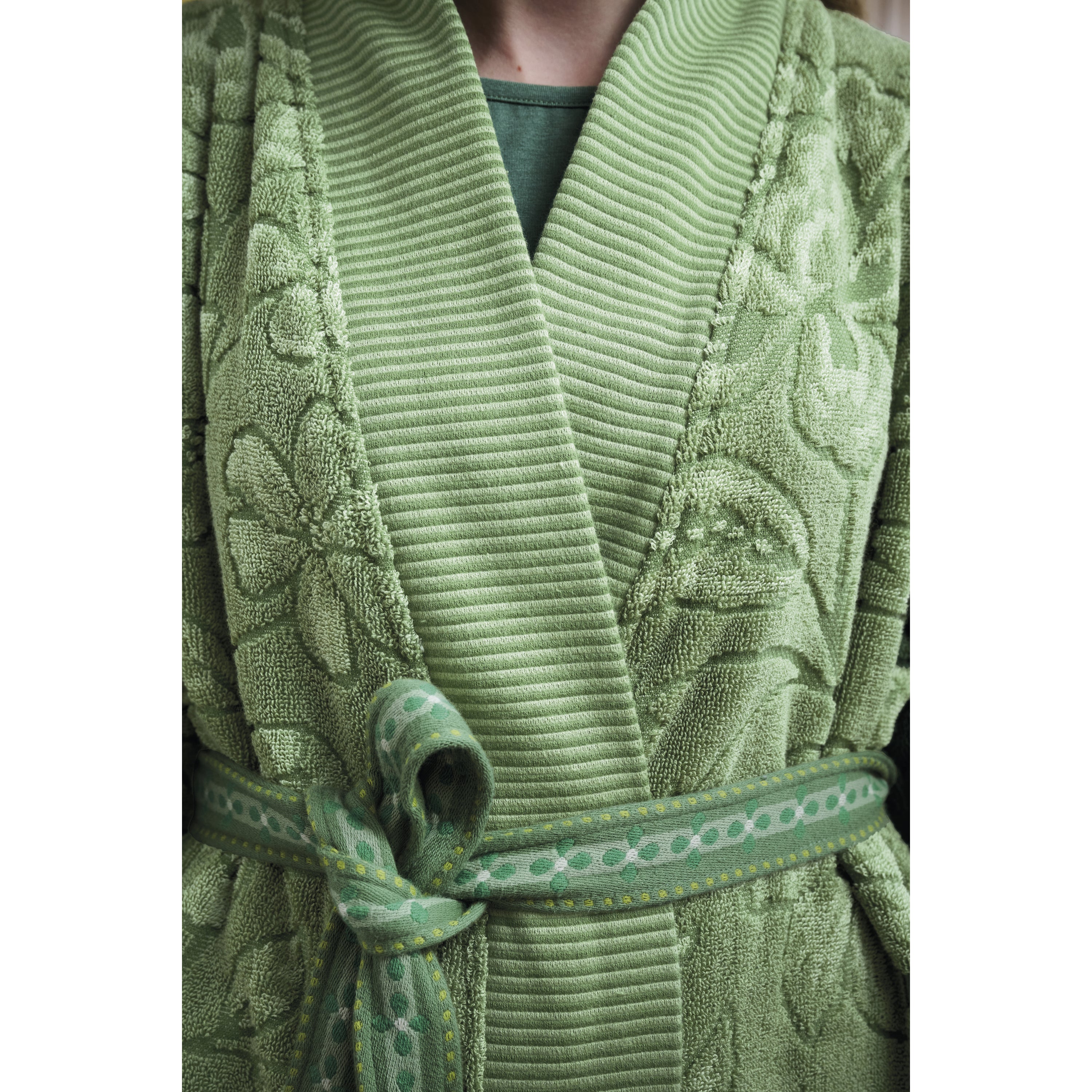 Pip Studio Jasmin Jacquard Badjas - Groen - M