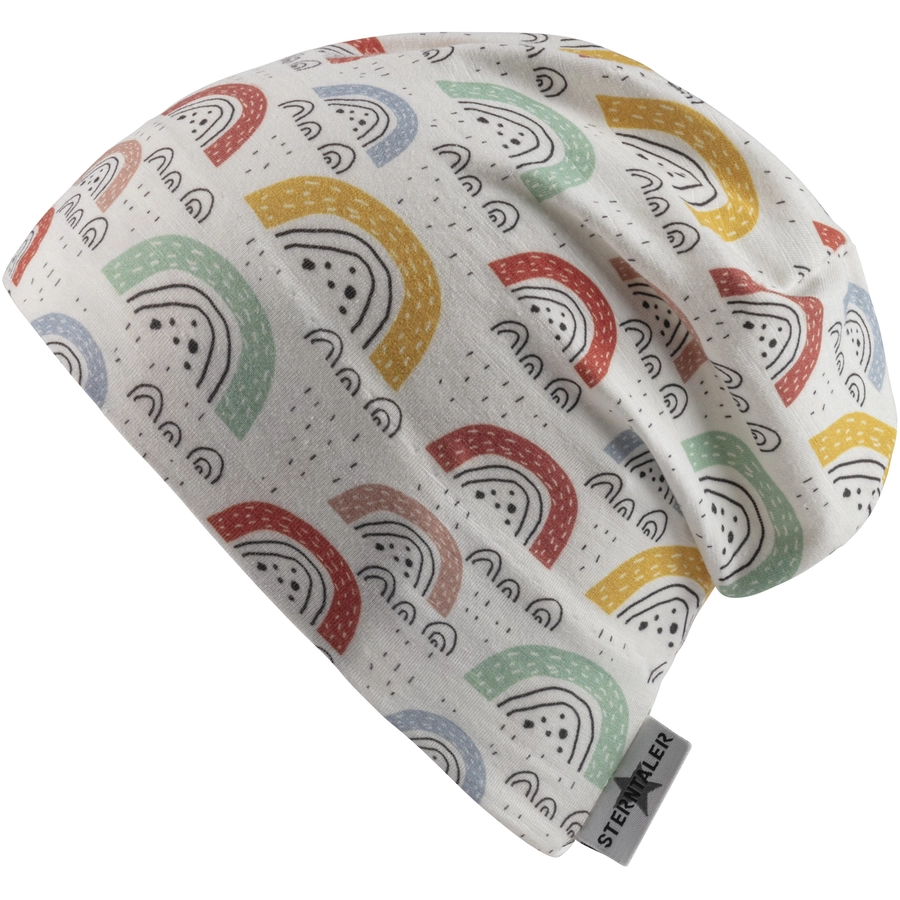 Sterntaler Slouch-Beanie Regenbogen ecru