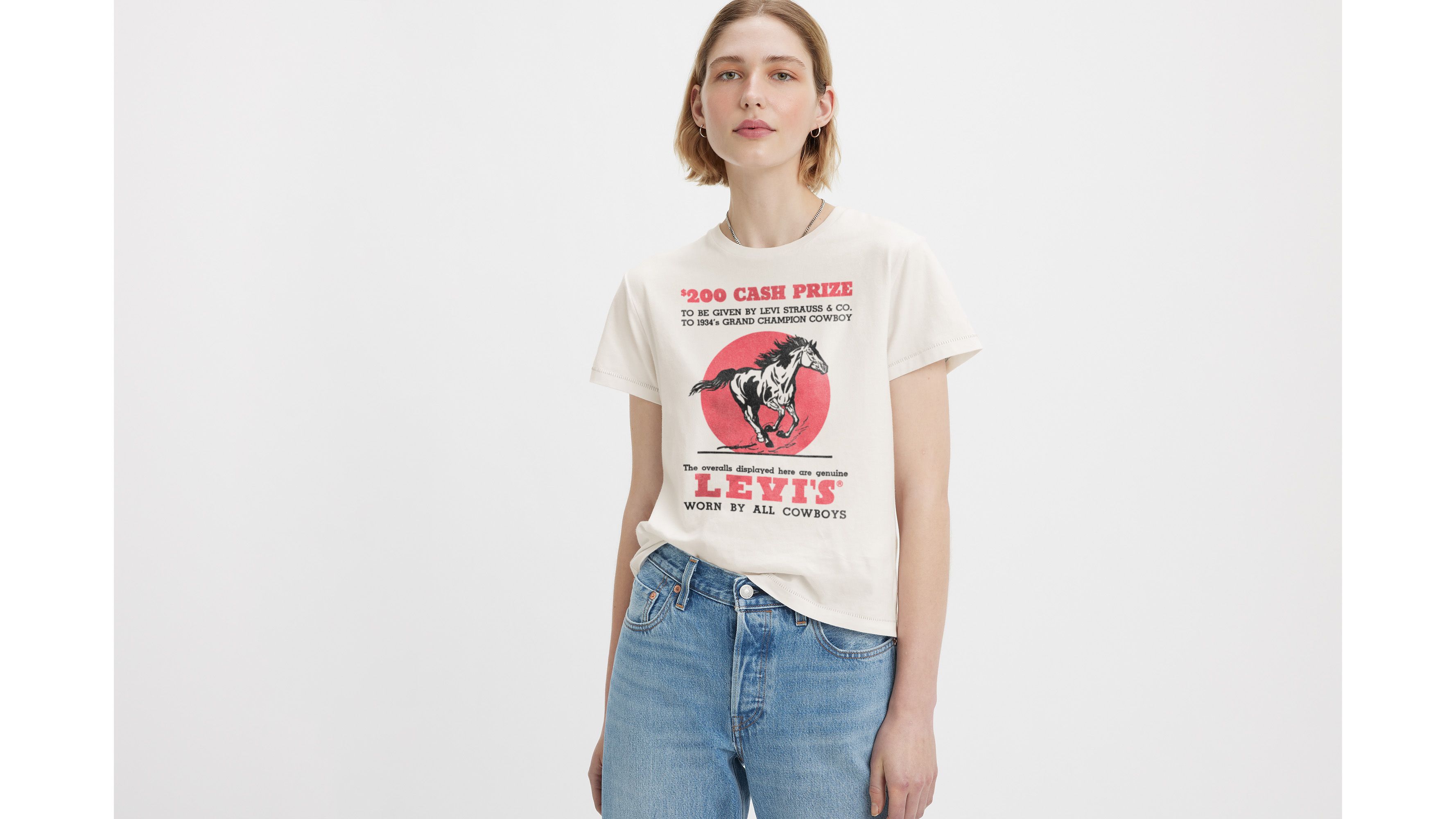 T-shirt graphique classique - Cash Prize Egret - Cream